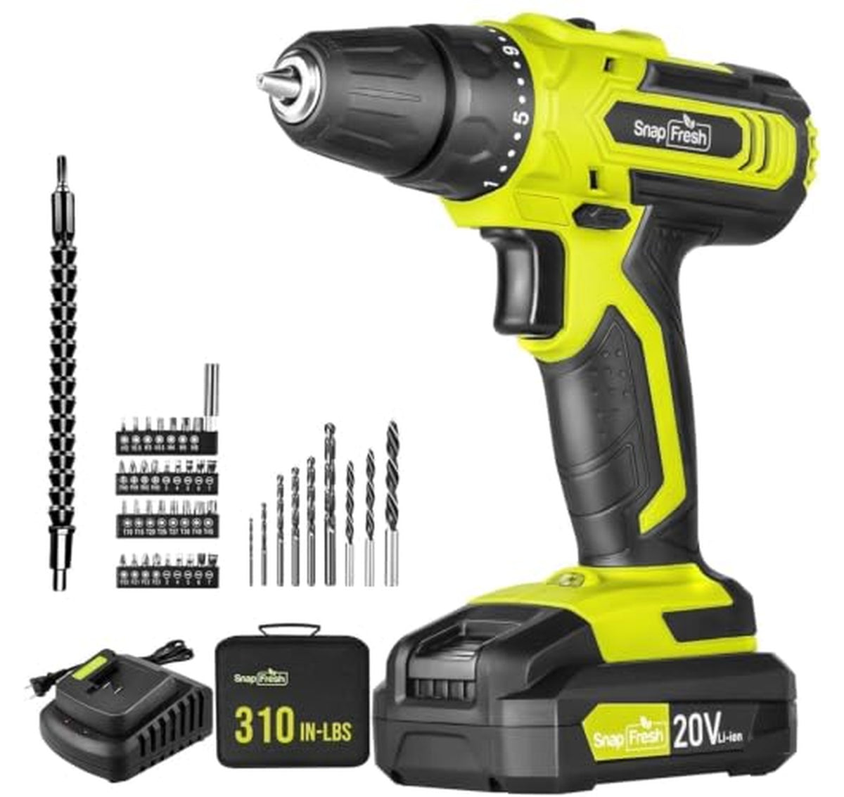 20V Cordless Drill Driver Kit with Battery