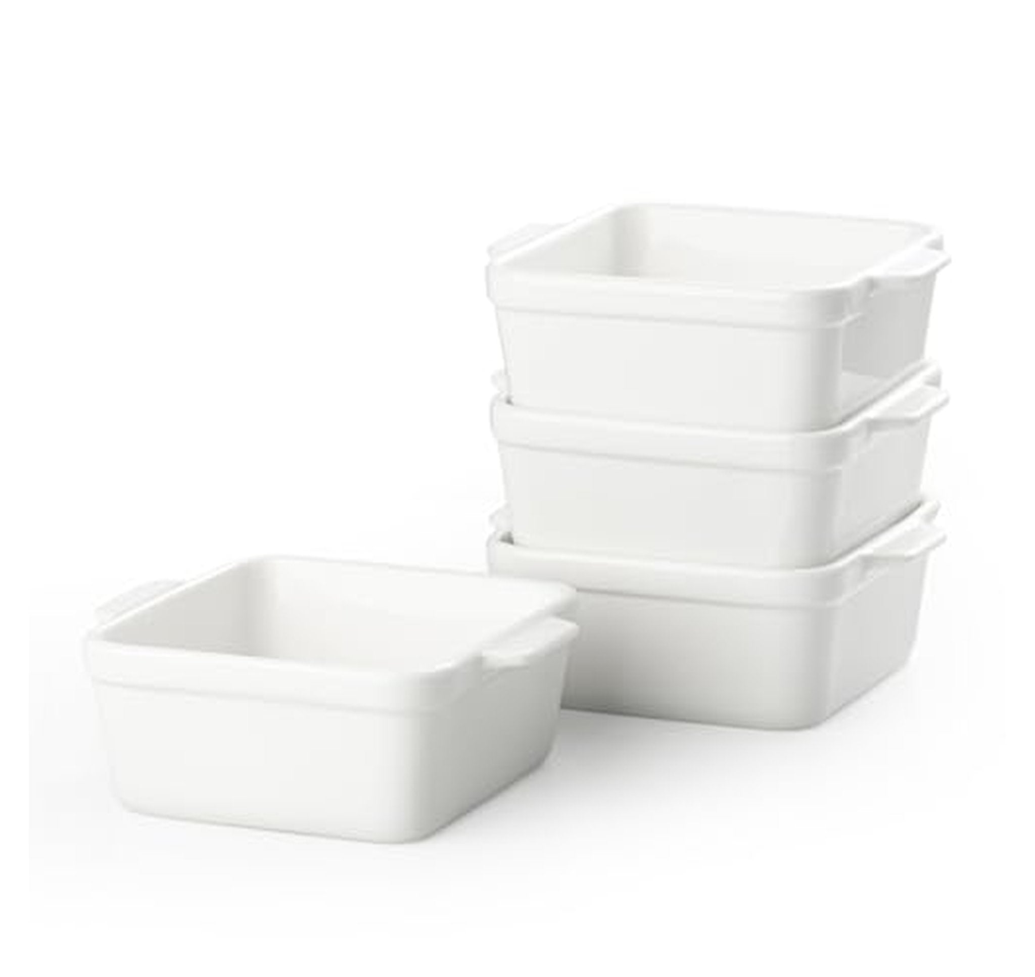 4 Pack Small Ceramic Square Baking Dishes 16 Oz