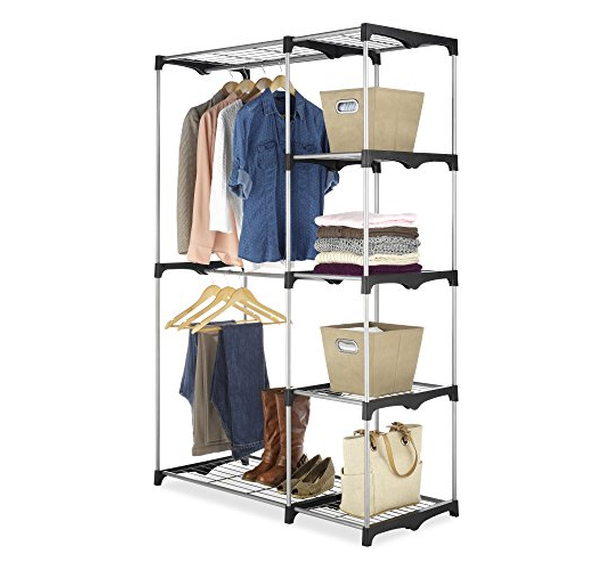 Whitmor Double Rod Freestanding Closet Organizer