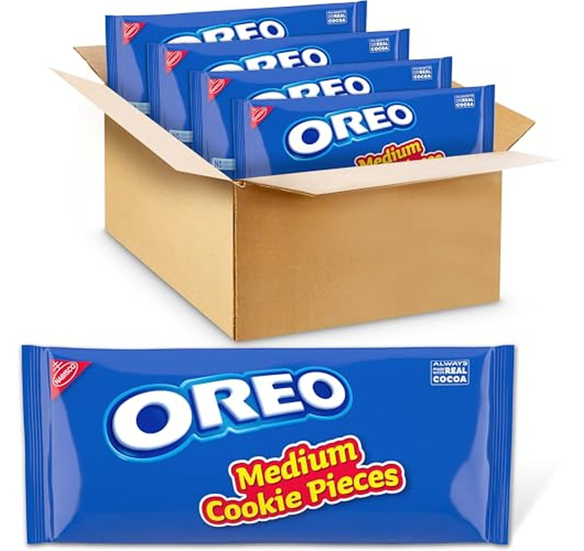 4 Bags Oreo Medium Chocolate Sandwich Cookie Pieces (OU-D)