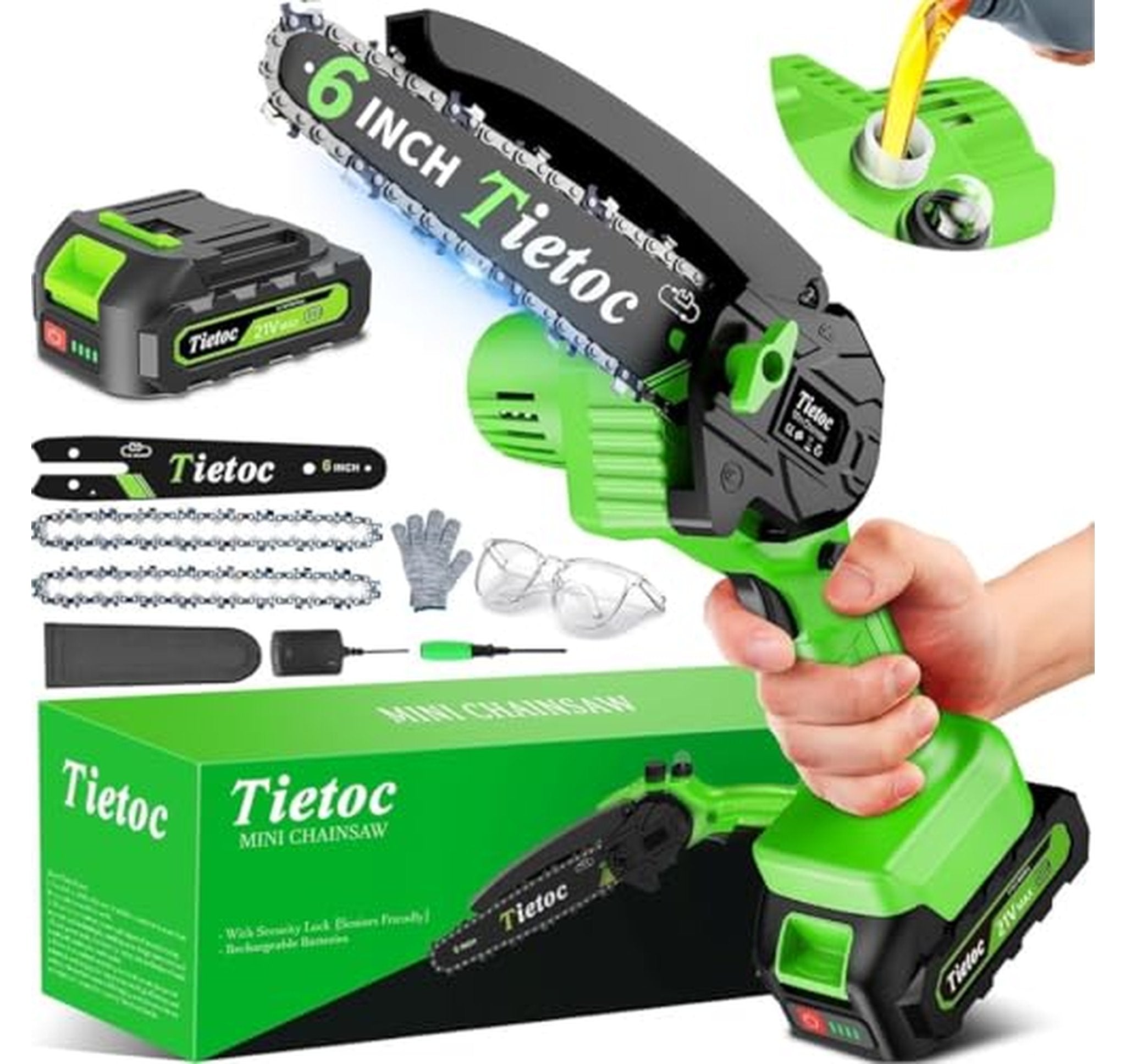 6-Inch Cordless Mini Electric Chainsaw