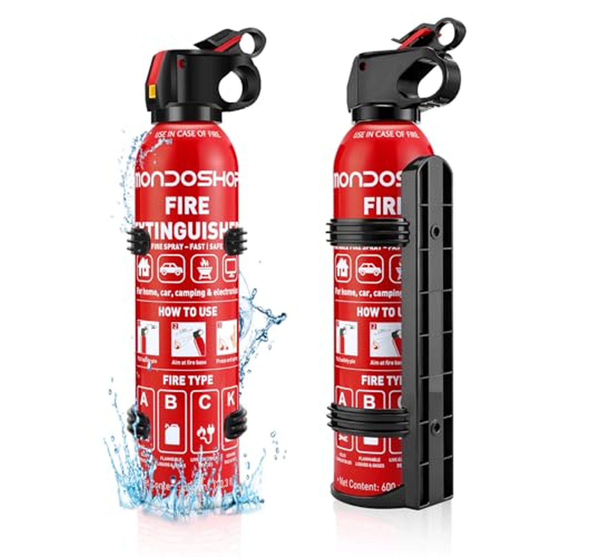 2 Pack Water-Based Home and Car Fire Extinguishers