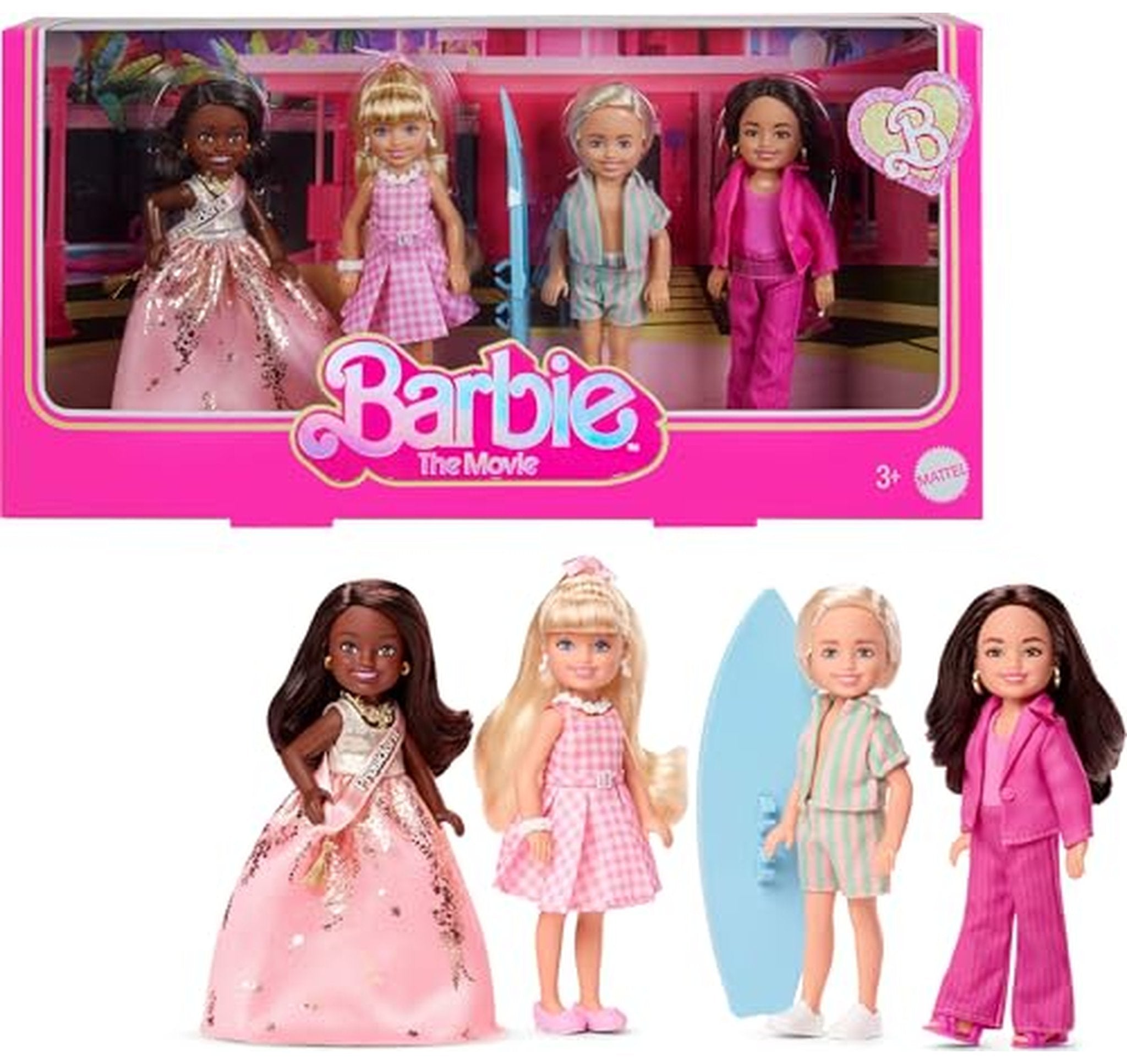 4 Pack Barbie The Movie Chelsea Character Dolls