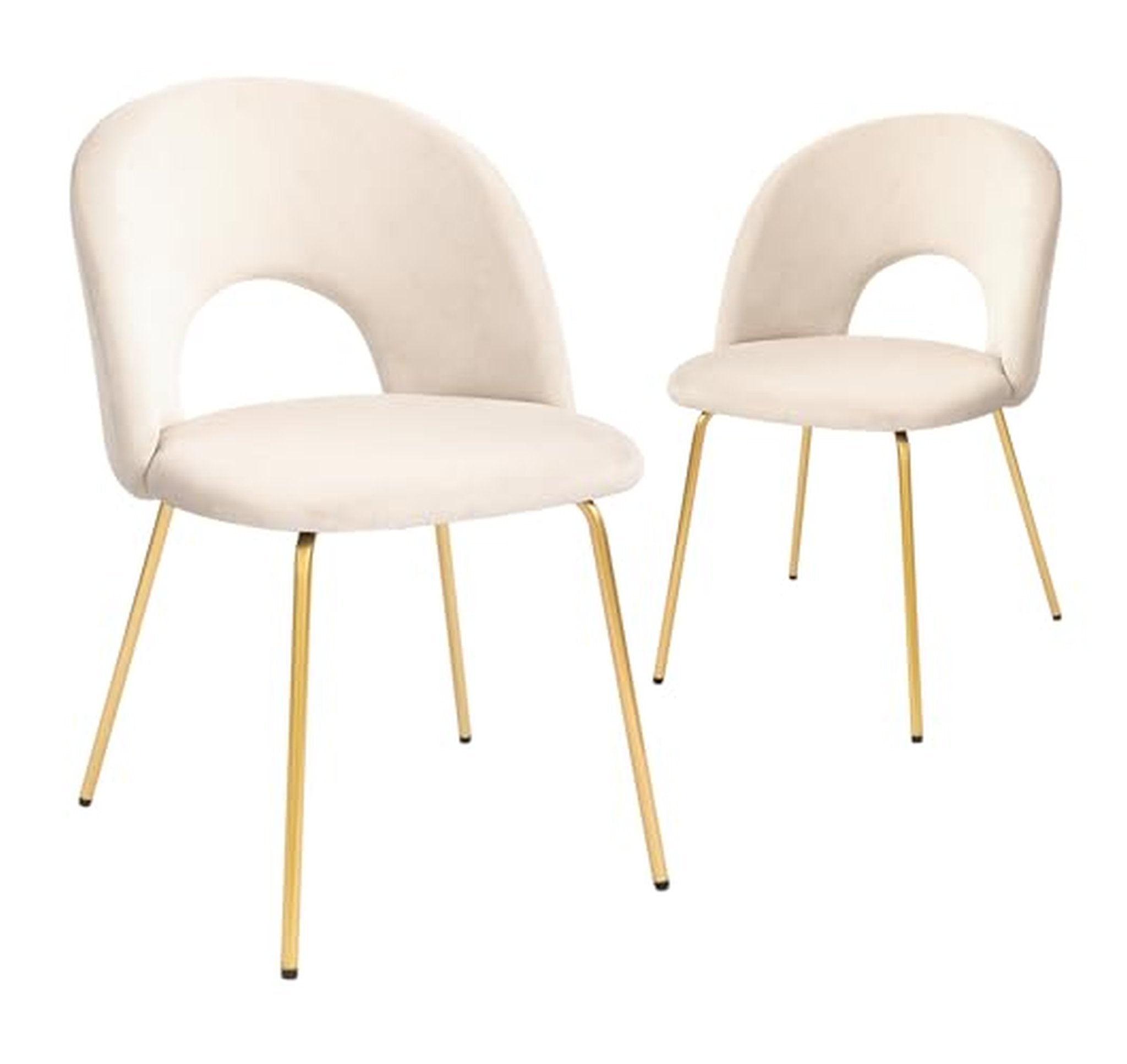 2 Pack Velvet Upholstered Dining Chairs with Metal Legs