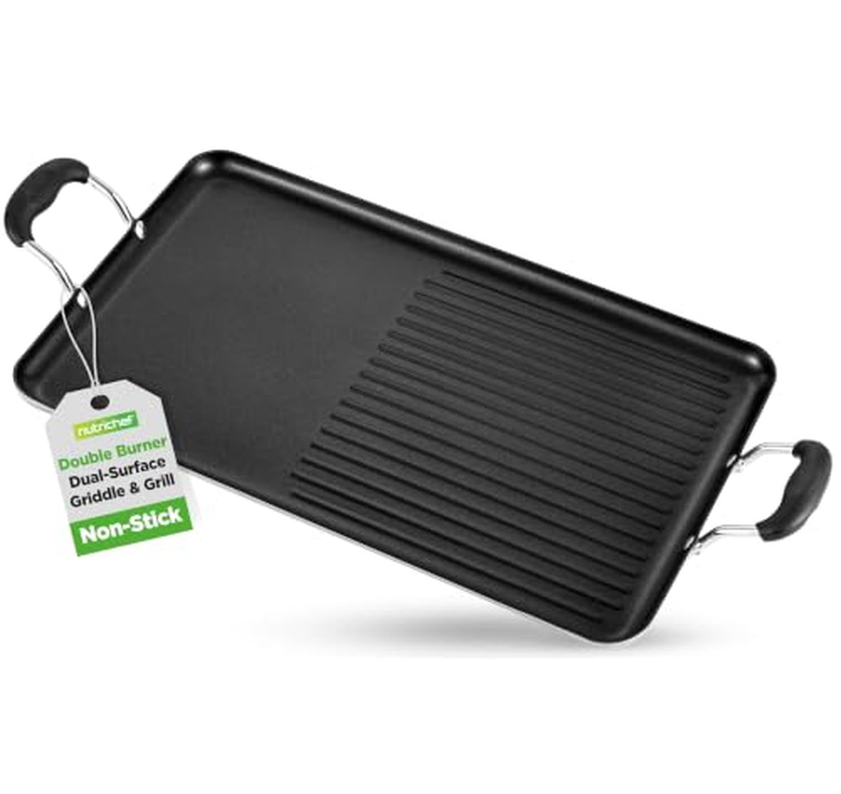 NutriChef 24-Inch Nonstick Double Burner Griddle Pan