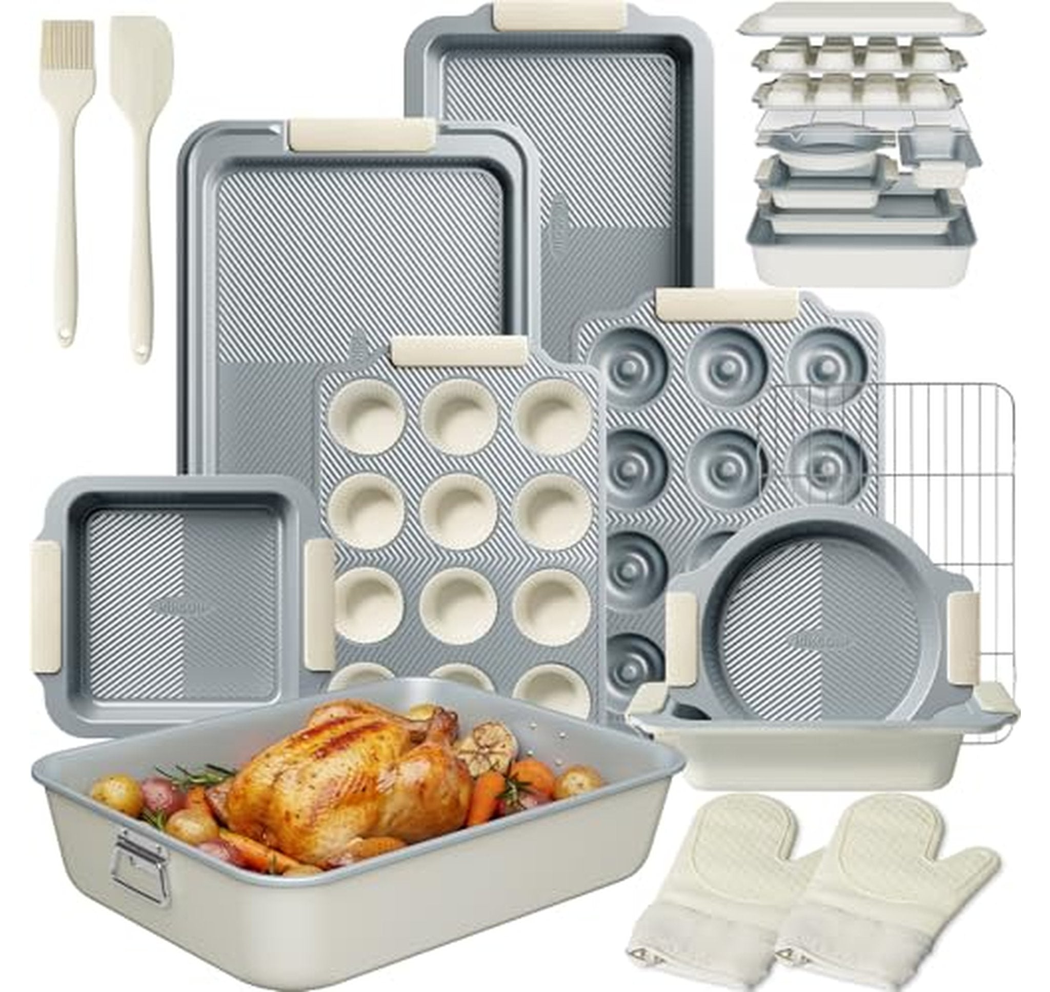 25 Piece Nonstick Stackable Baking Pans Set