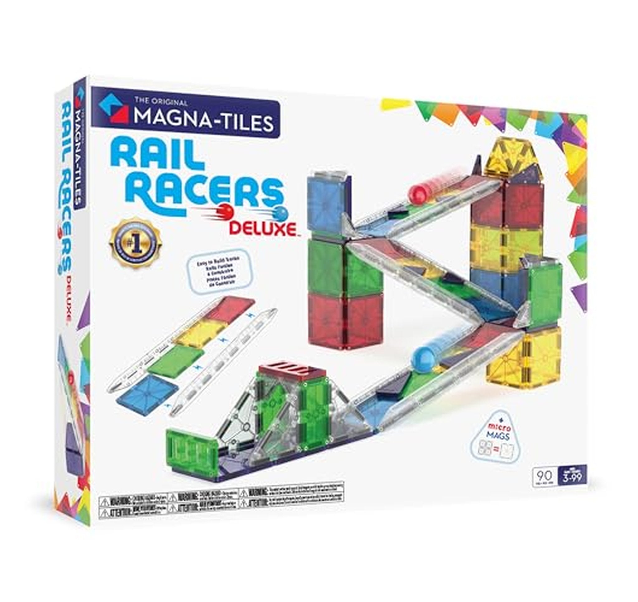 MAGNA-TILES 90-Piece Magnetic Rail Racers Set