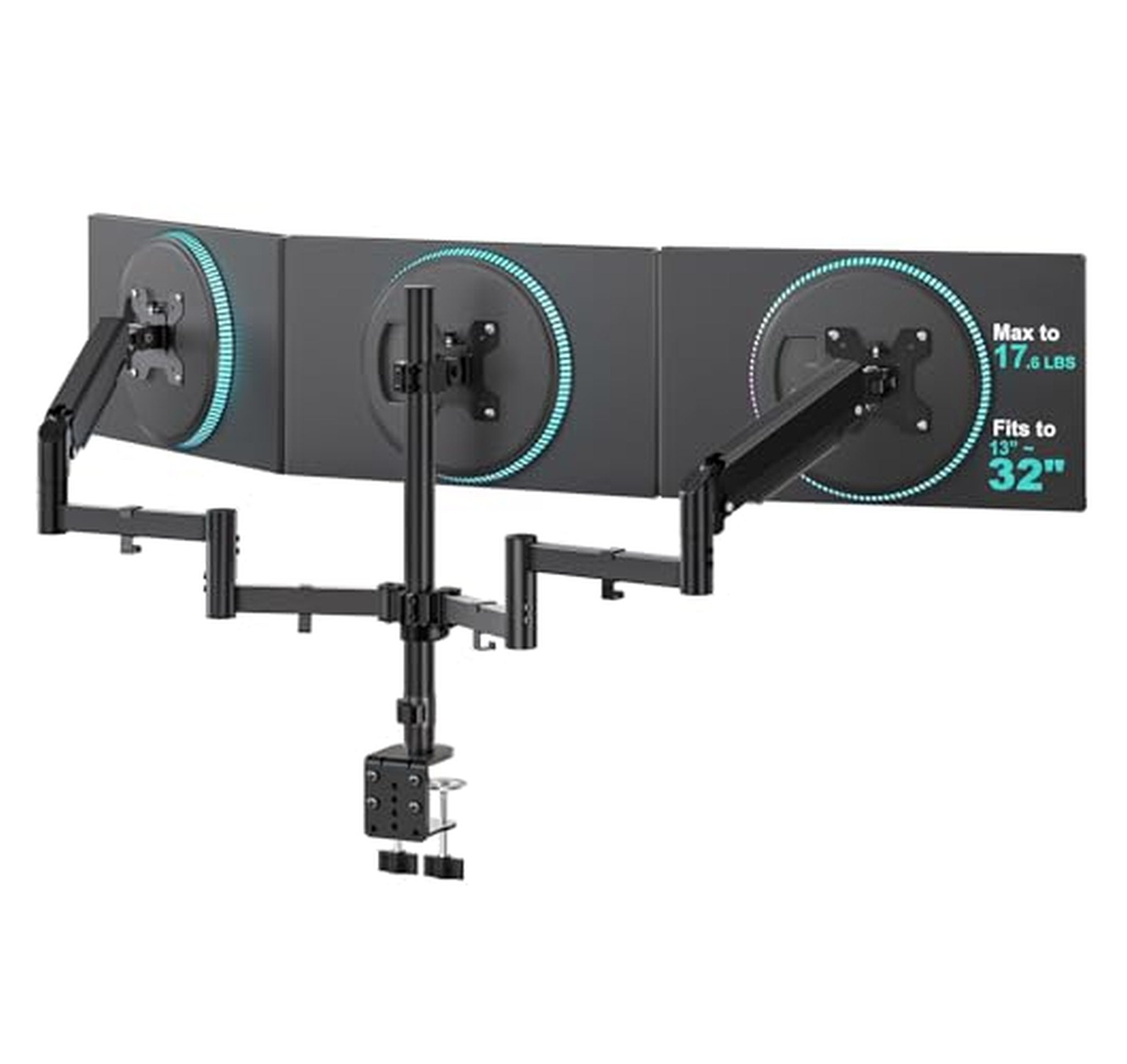 Triple Monitor Desk Mount for 13–32 Inch Screens