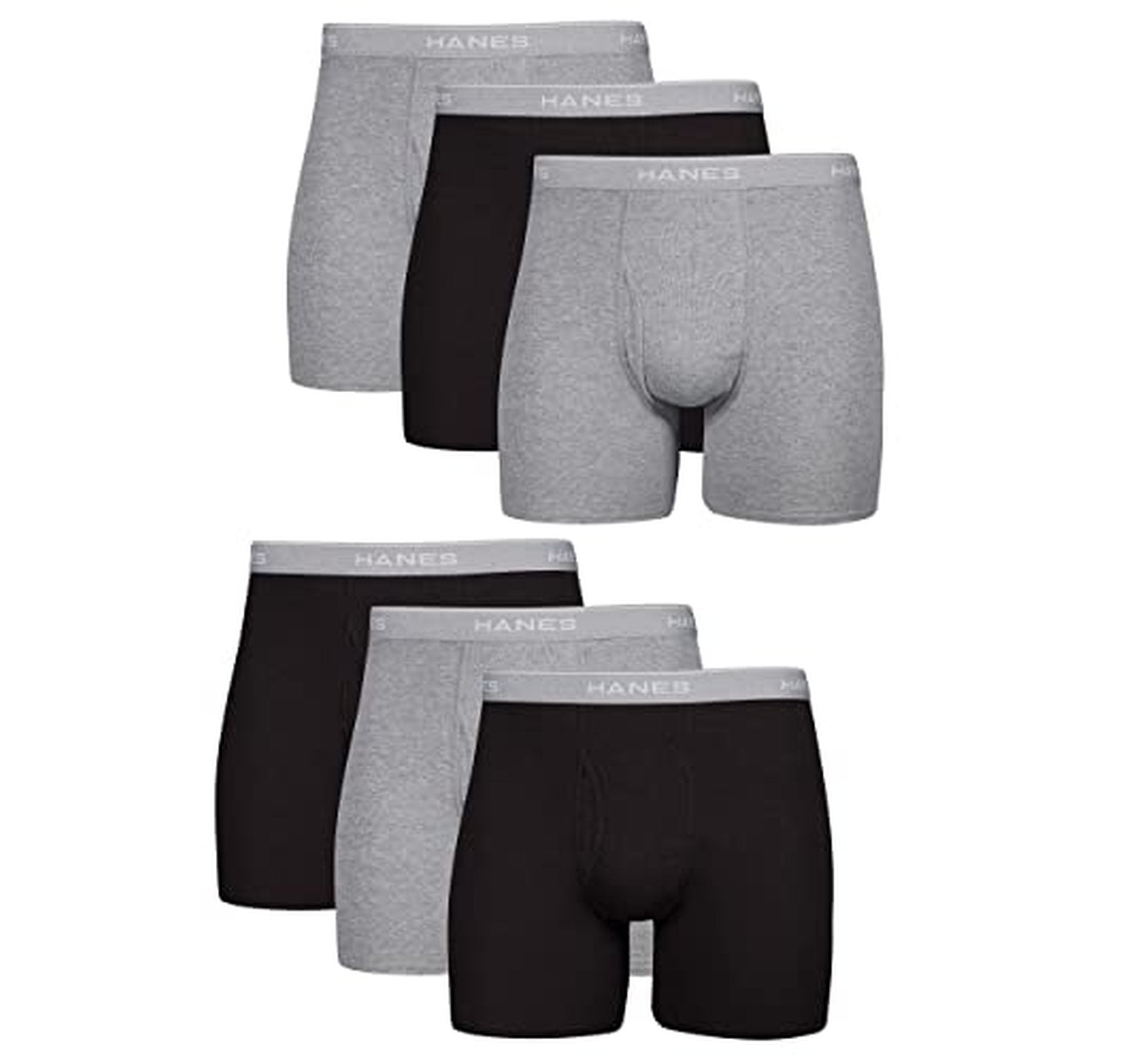 6 Pack Hanes Soft Breathable Cotton Boxer Briefs