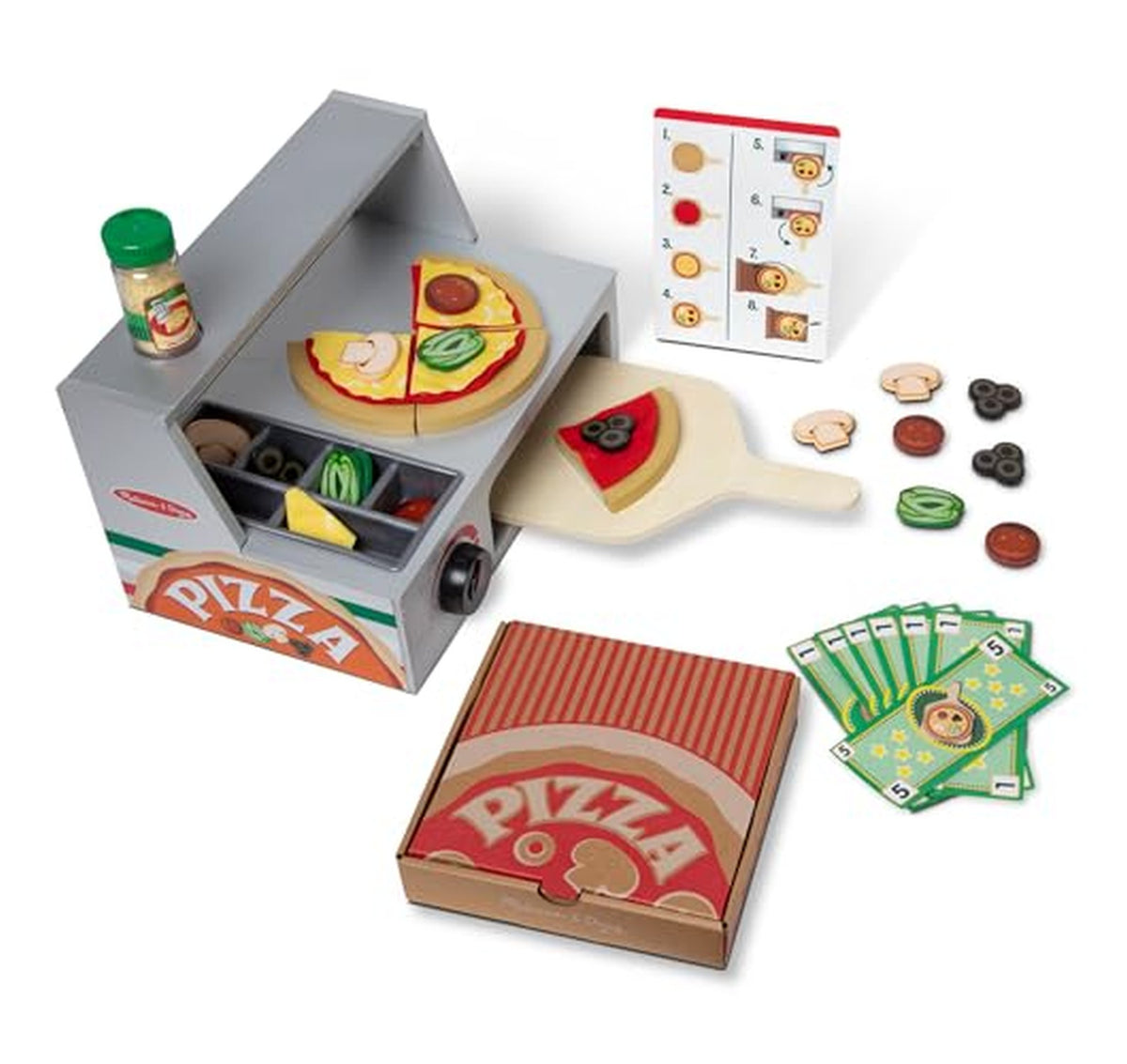 Melissa & Doug Wooden Pizza Counter Pretend Play Set