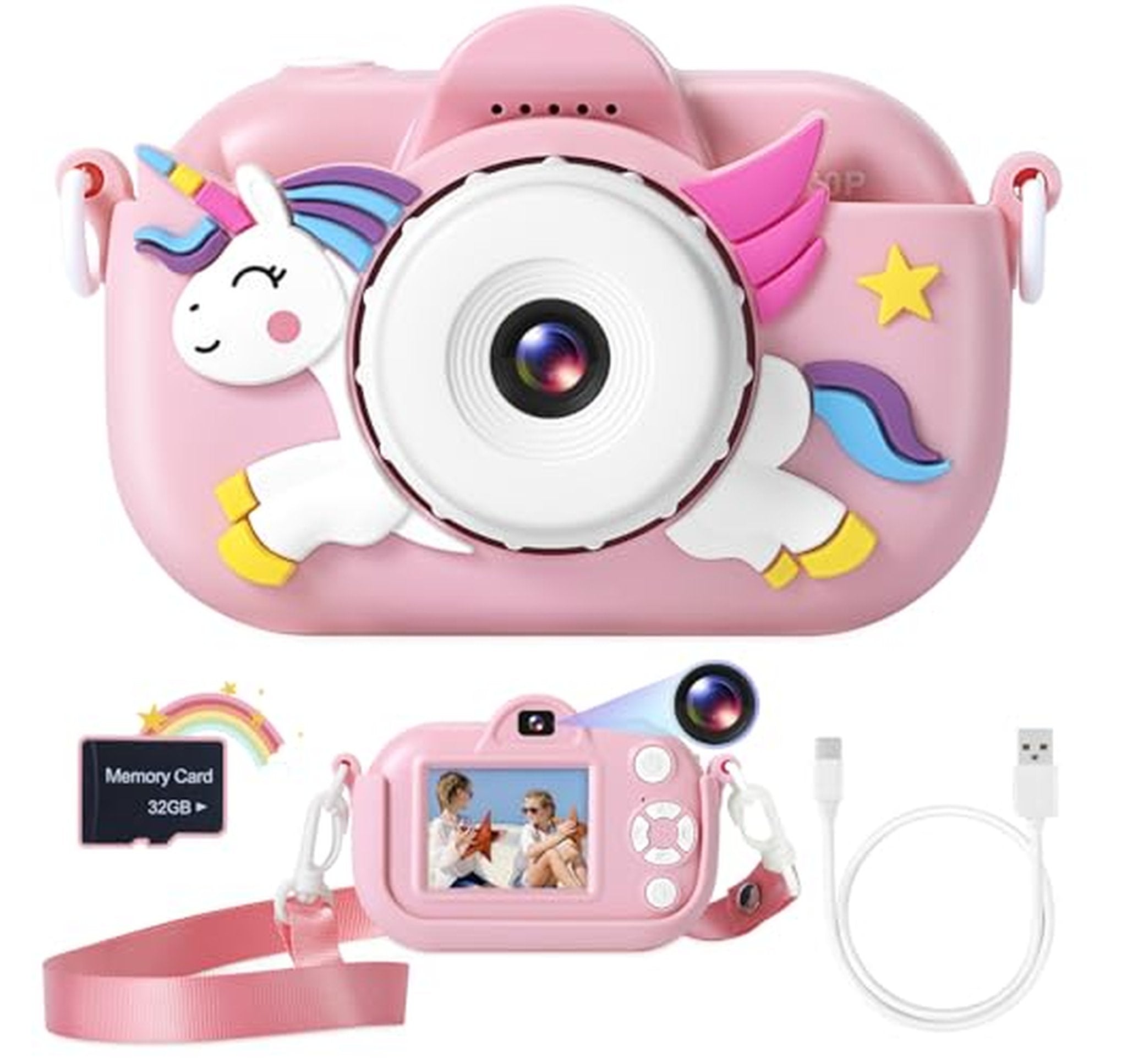 1080p Kids Digital Camera with 32GB SD Card