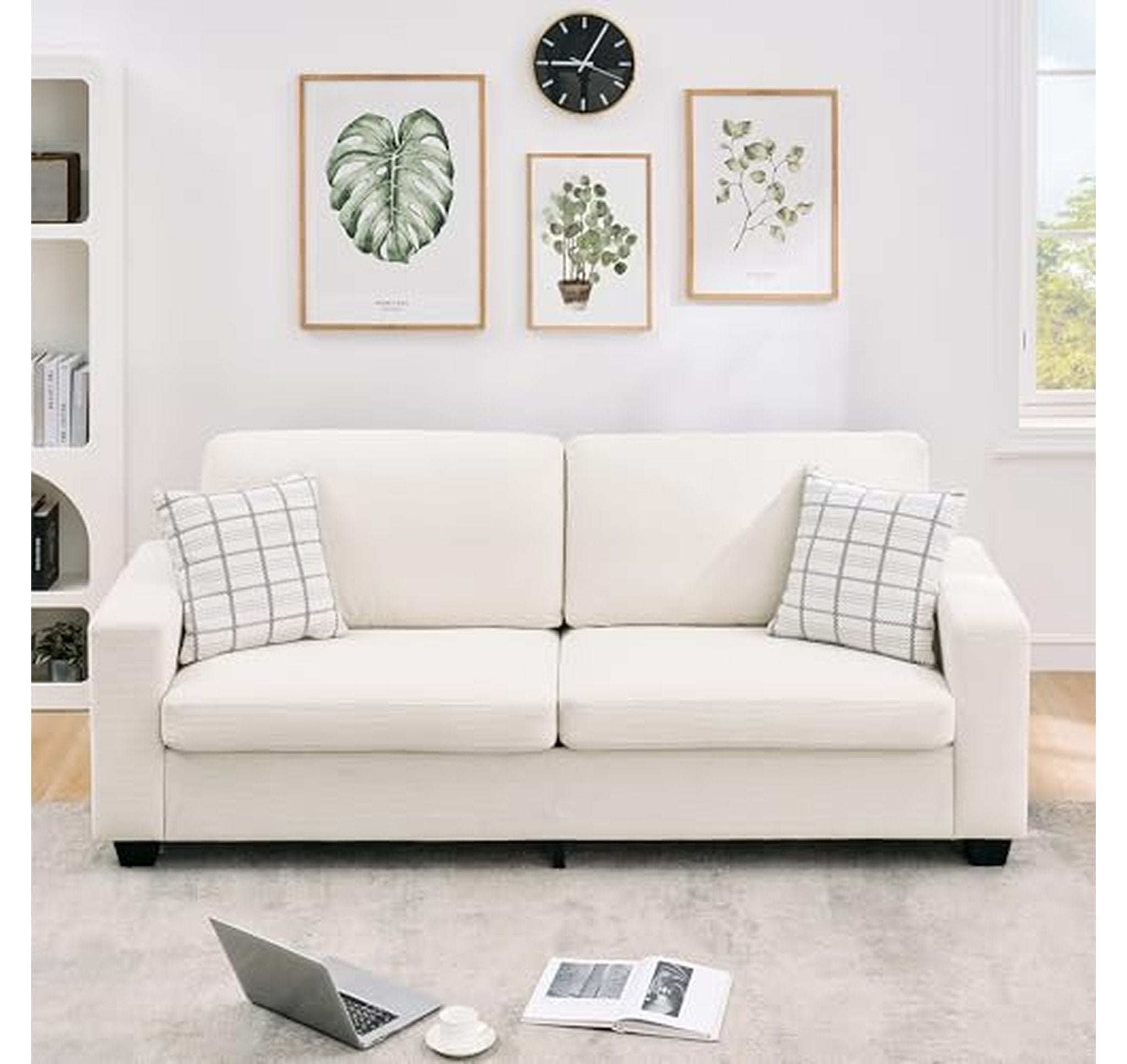Deep Seat Corduroy Loveseat Sofa Couch