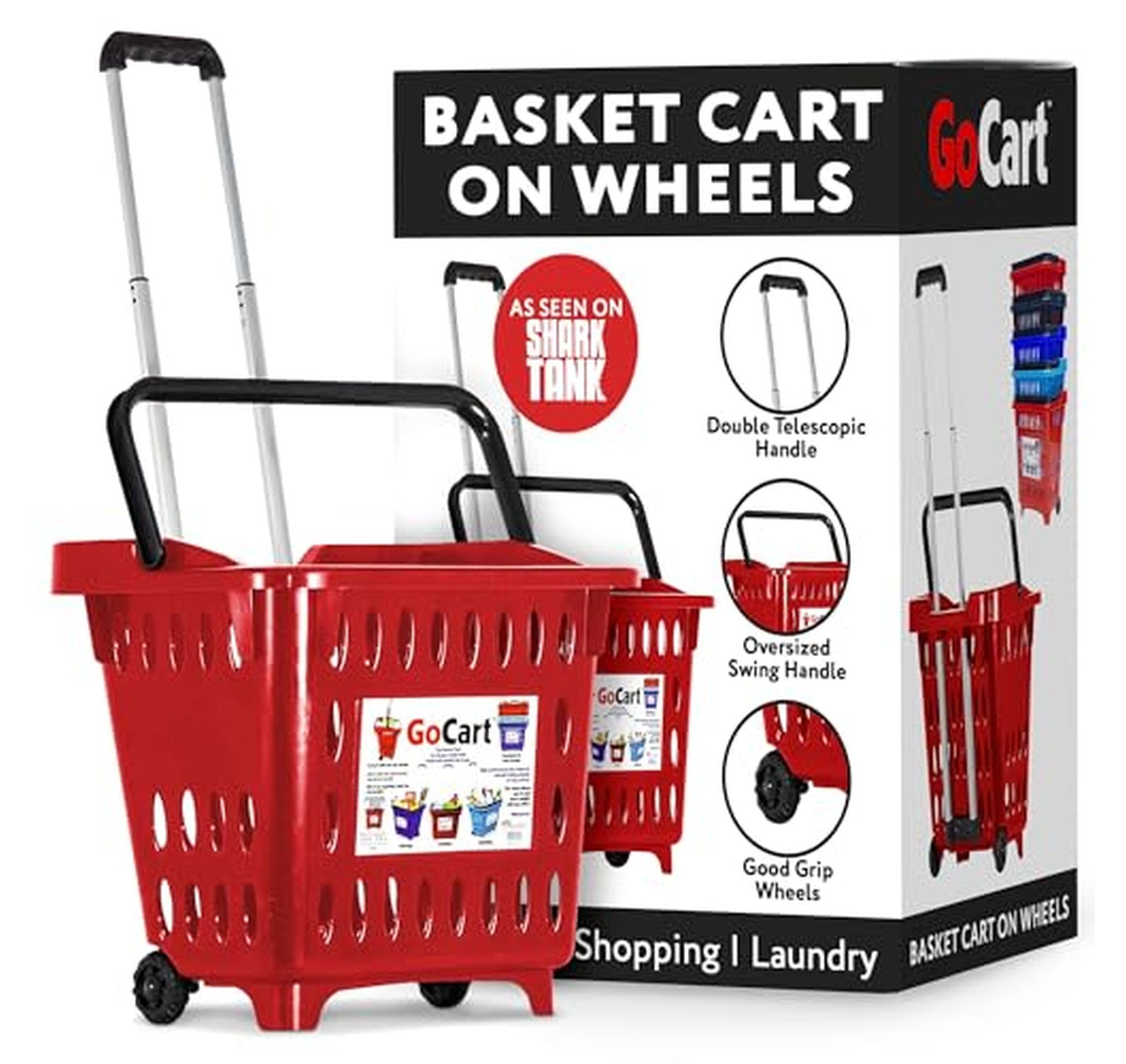 Folding Rolling Grocery Shopping Cart and Laundry Basket