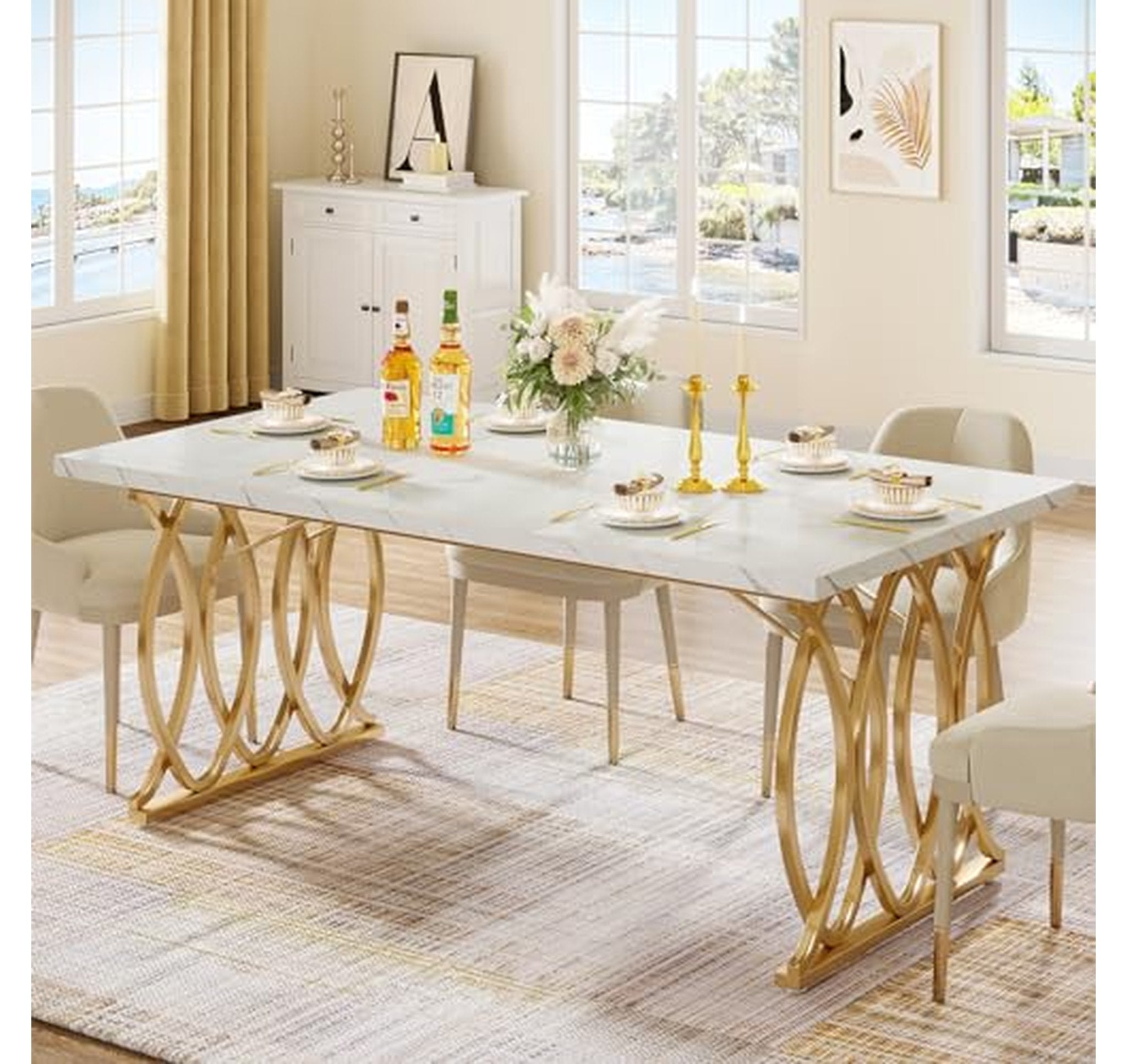 63-Inch Modern Rectangular Dining Table