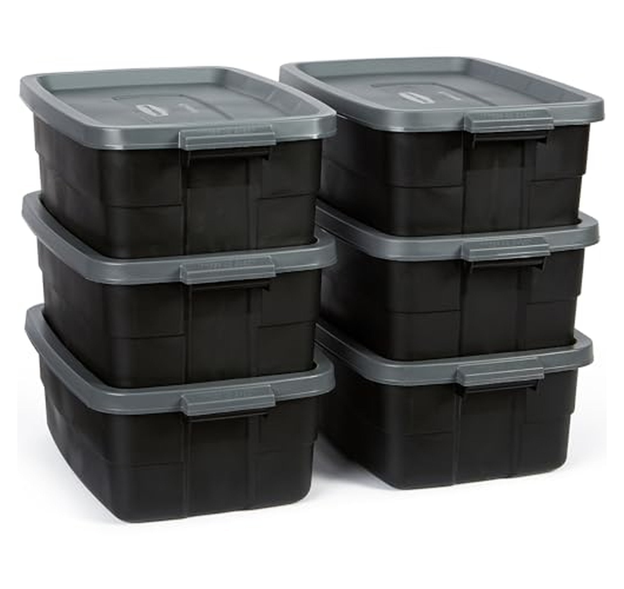 6 Pack Rubbermaid 10 Gallon Storage Totes with Lids