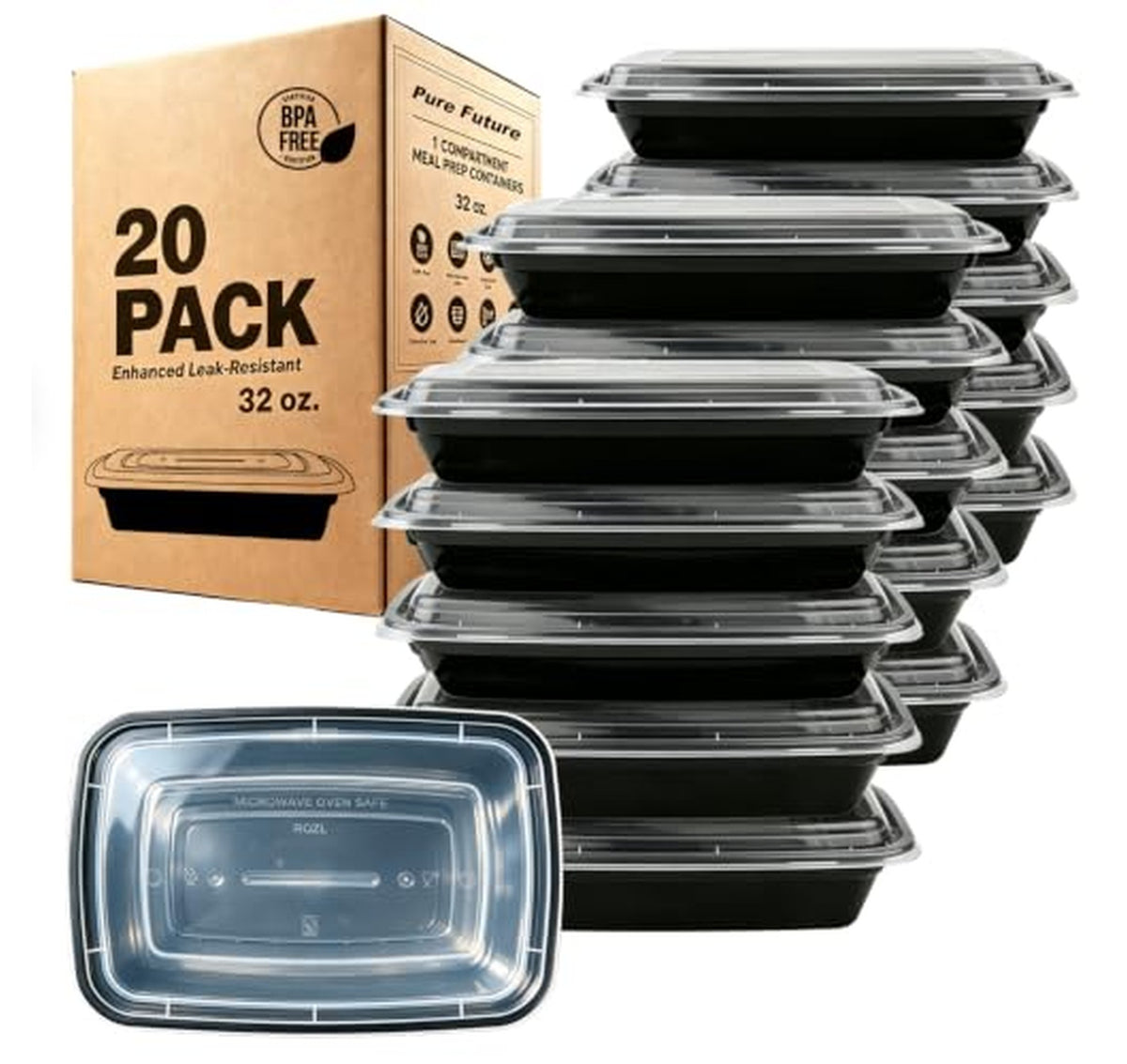 40 Pack 32 oz Meal Prep Containers with Lids