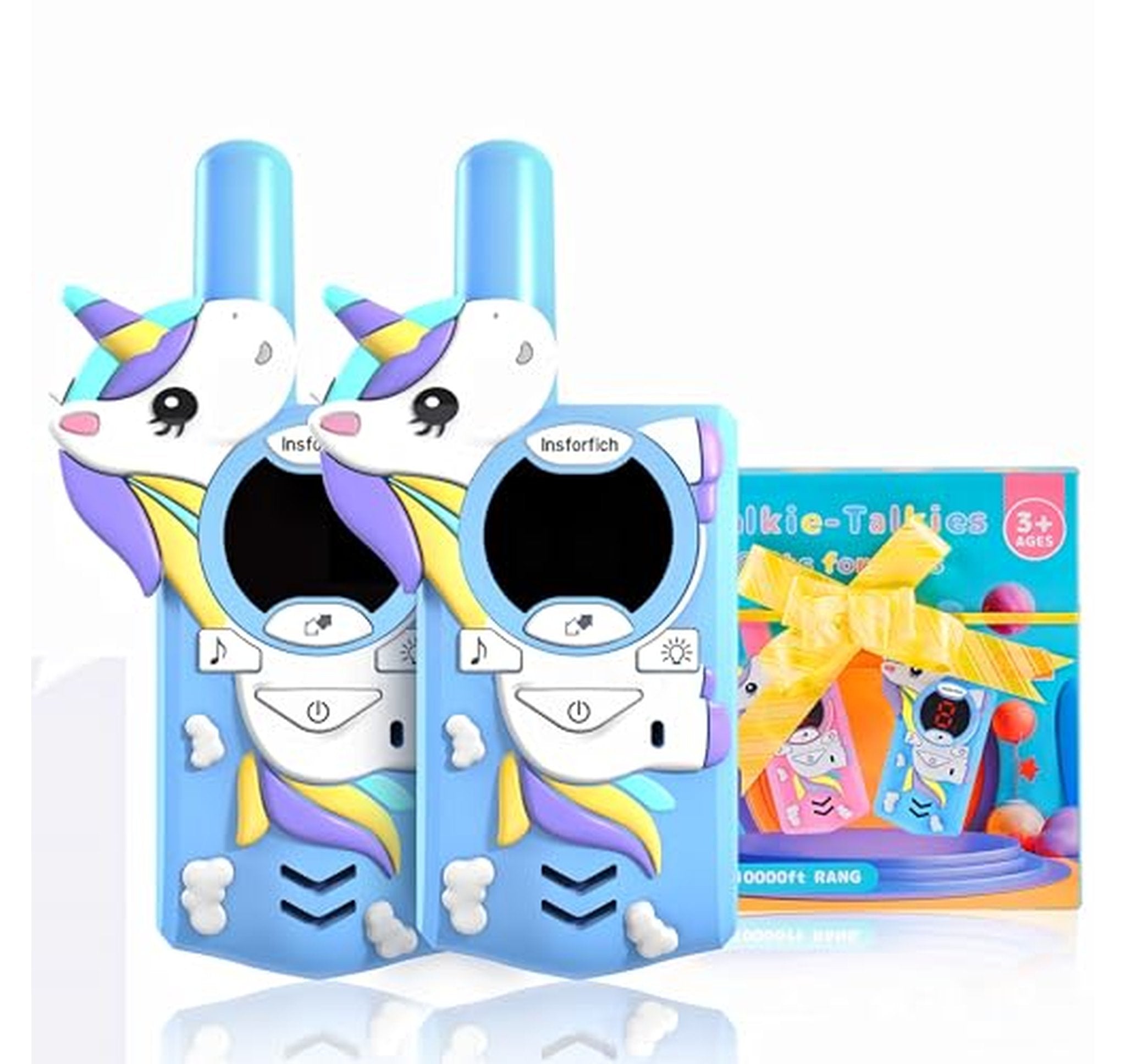 2 Pack Kids Unicorn Walkie Talkies 2 Mile Range