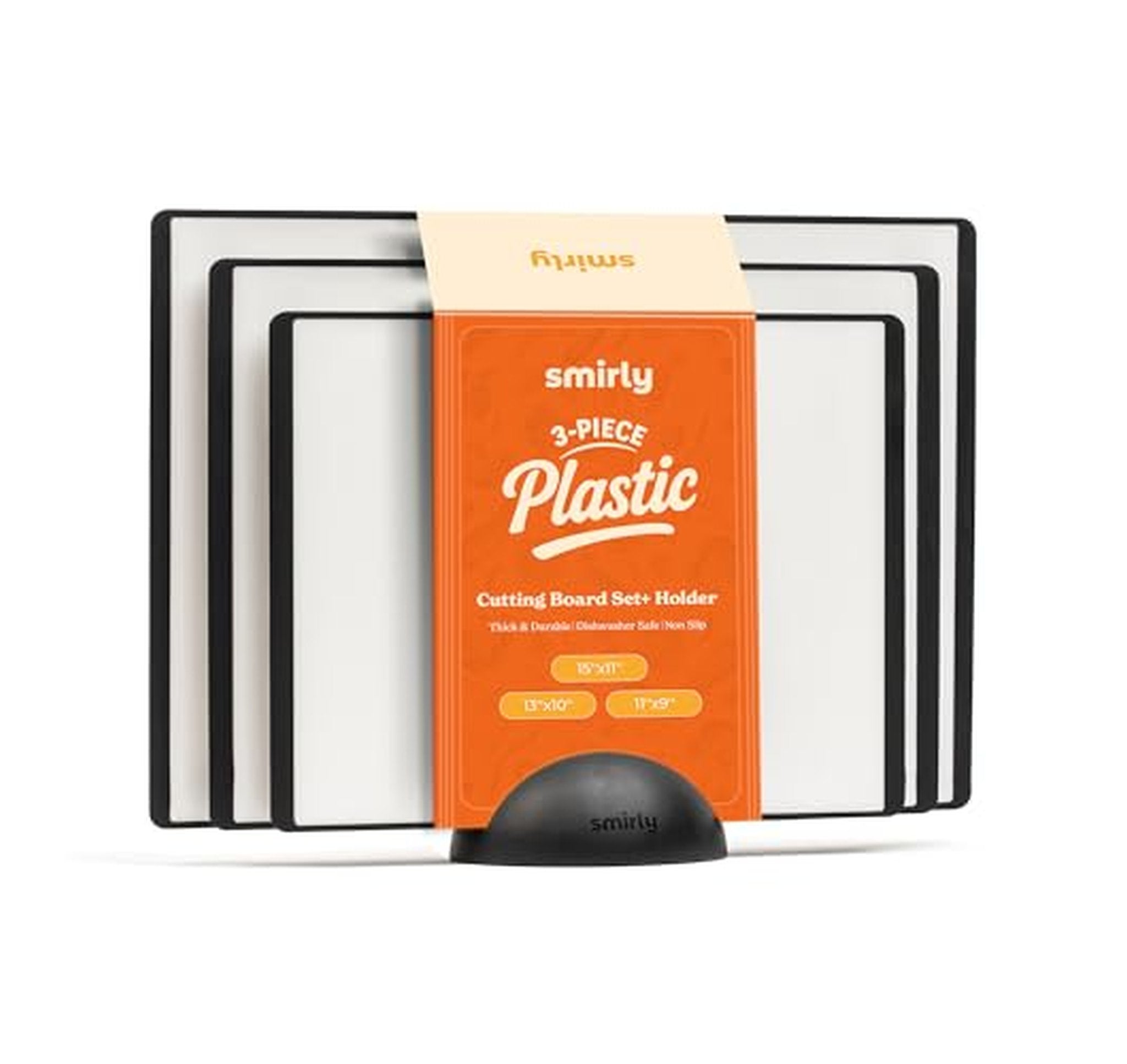 3 Pack Plastic Non-Slip Dishwasher Safe Cutting Boards