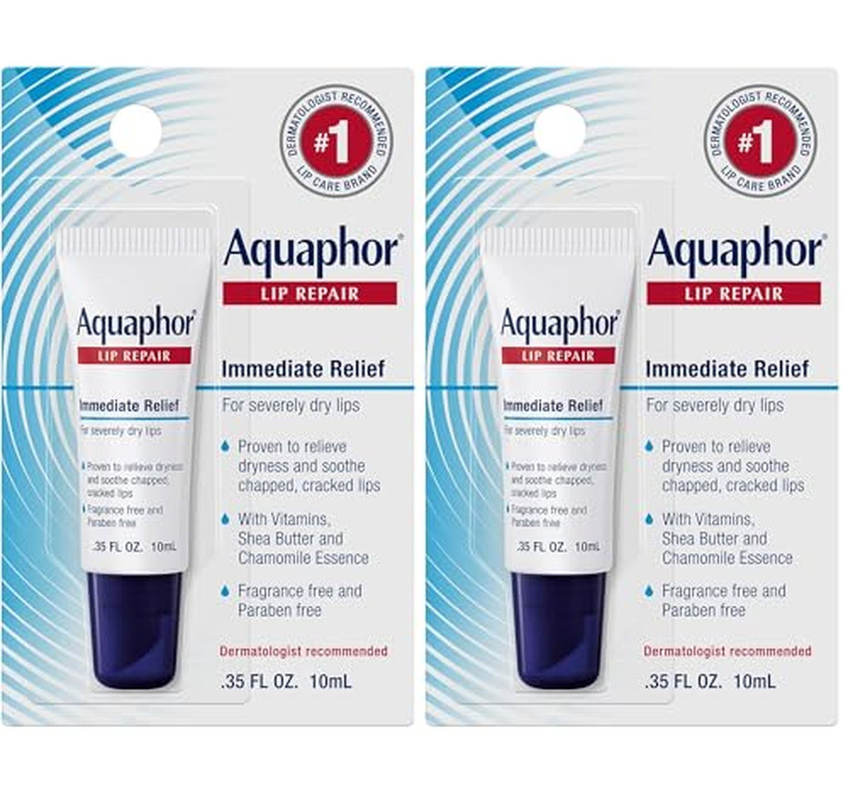 2 Pack Aquaphor Long-Lasting Lip Repair Ointment