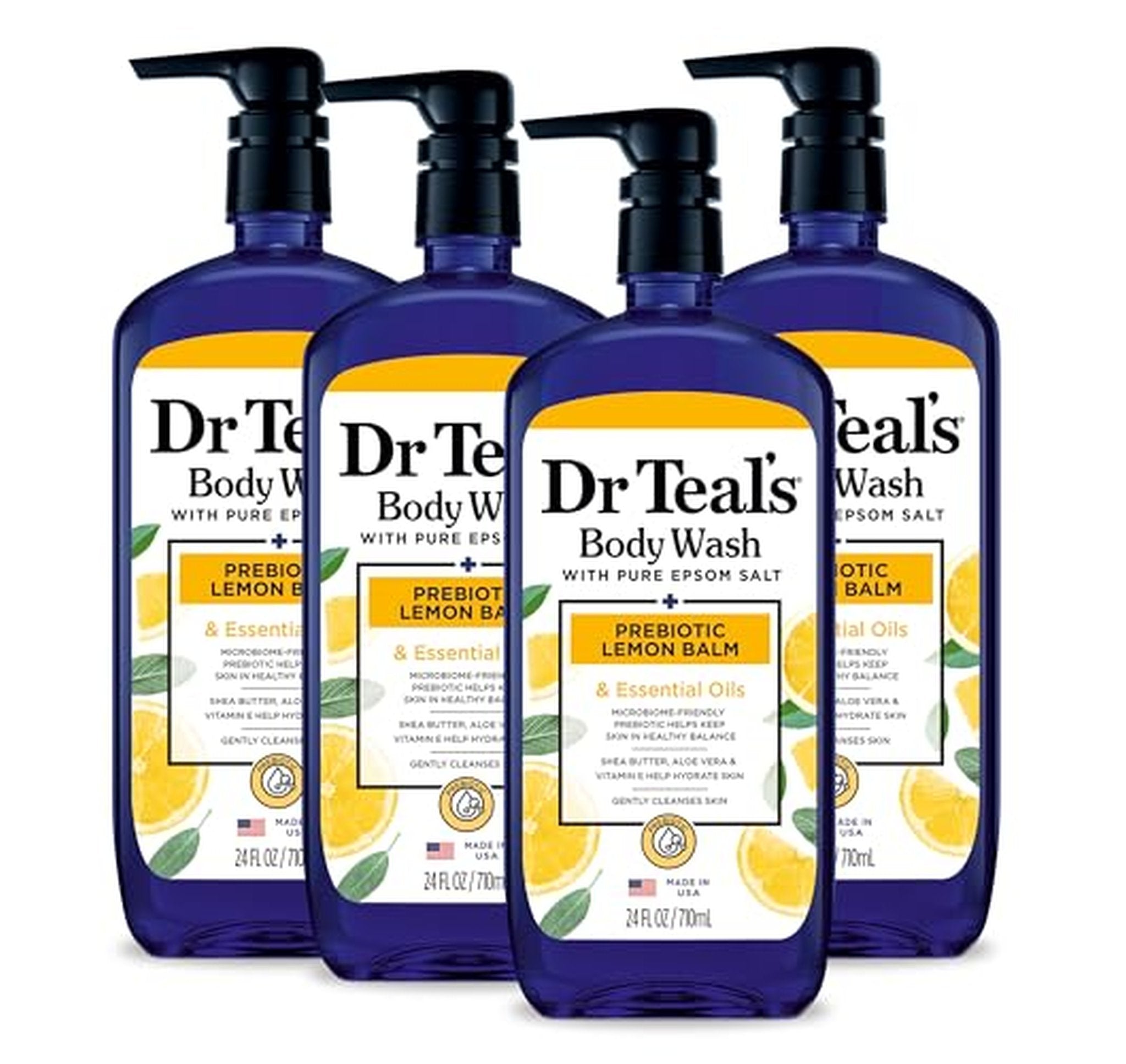 4 Pack Dr Teal's Prebiotic Epsom Salt Body Wash
