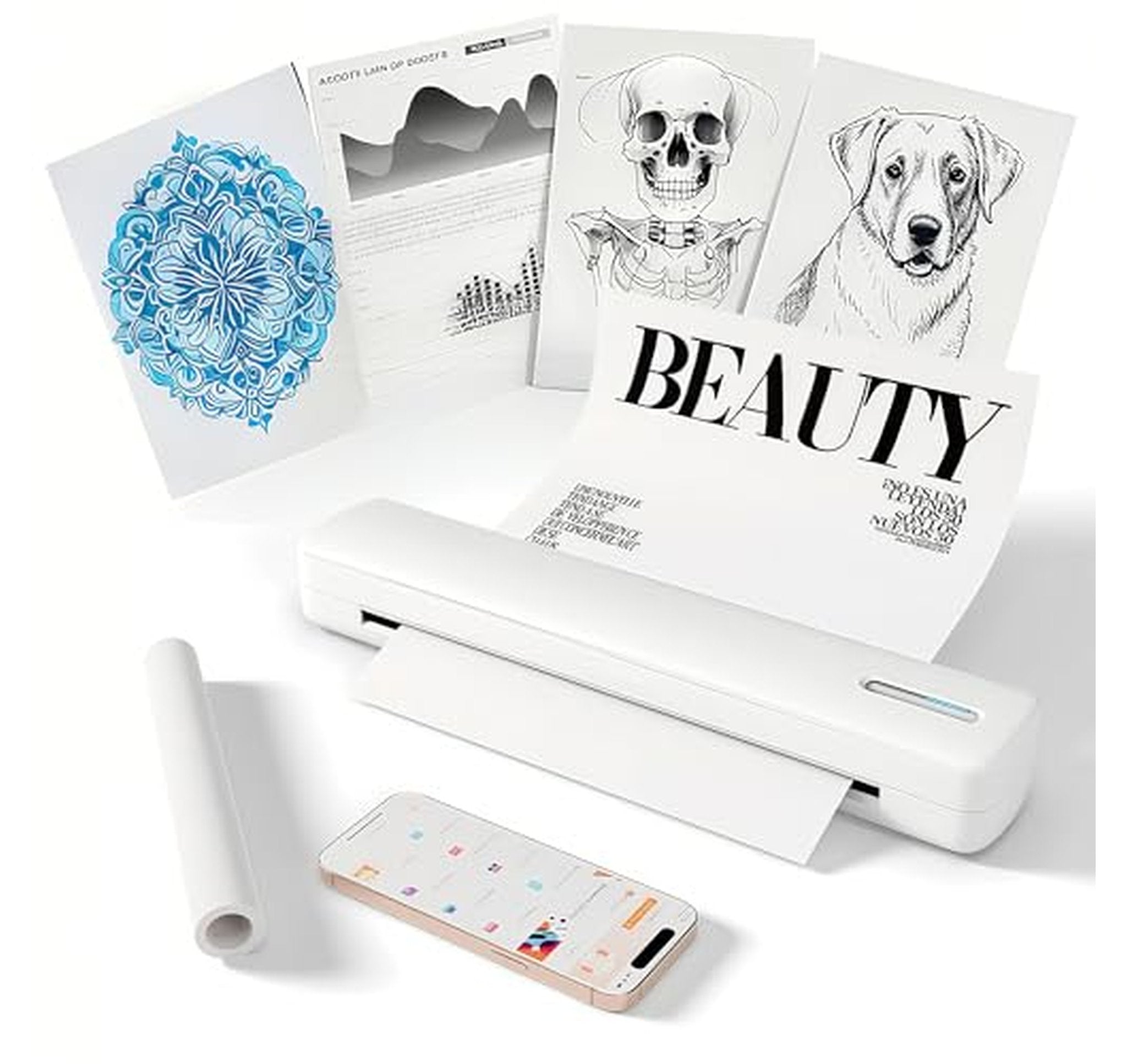 Wireless Inkless Portable A4 Thermal Printer