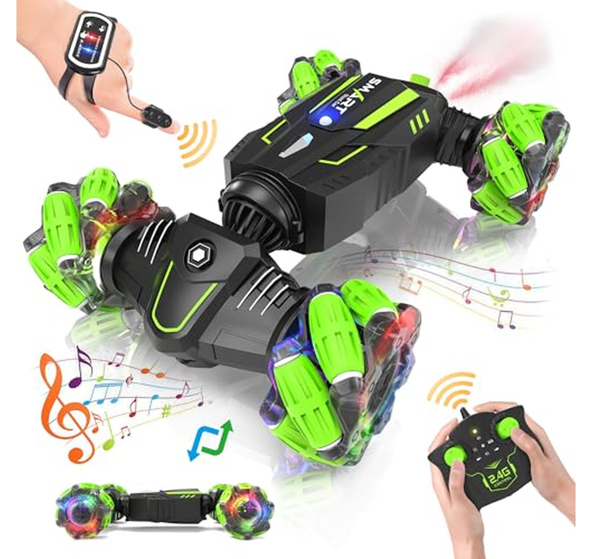 Gesture Sensing 2.4GHz RC Stunt Car with Spray