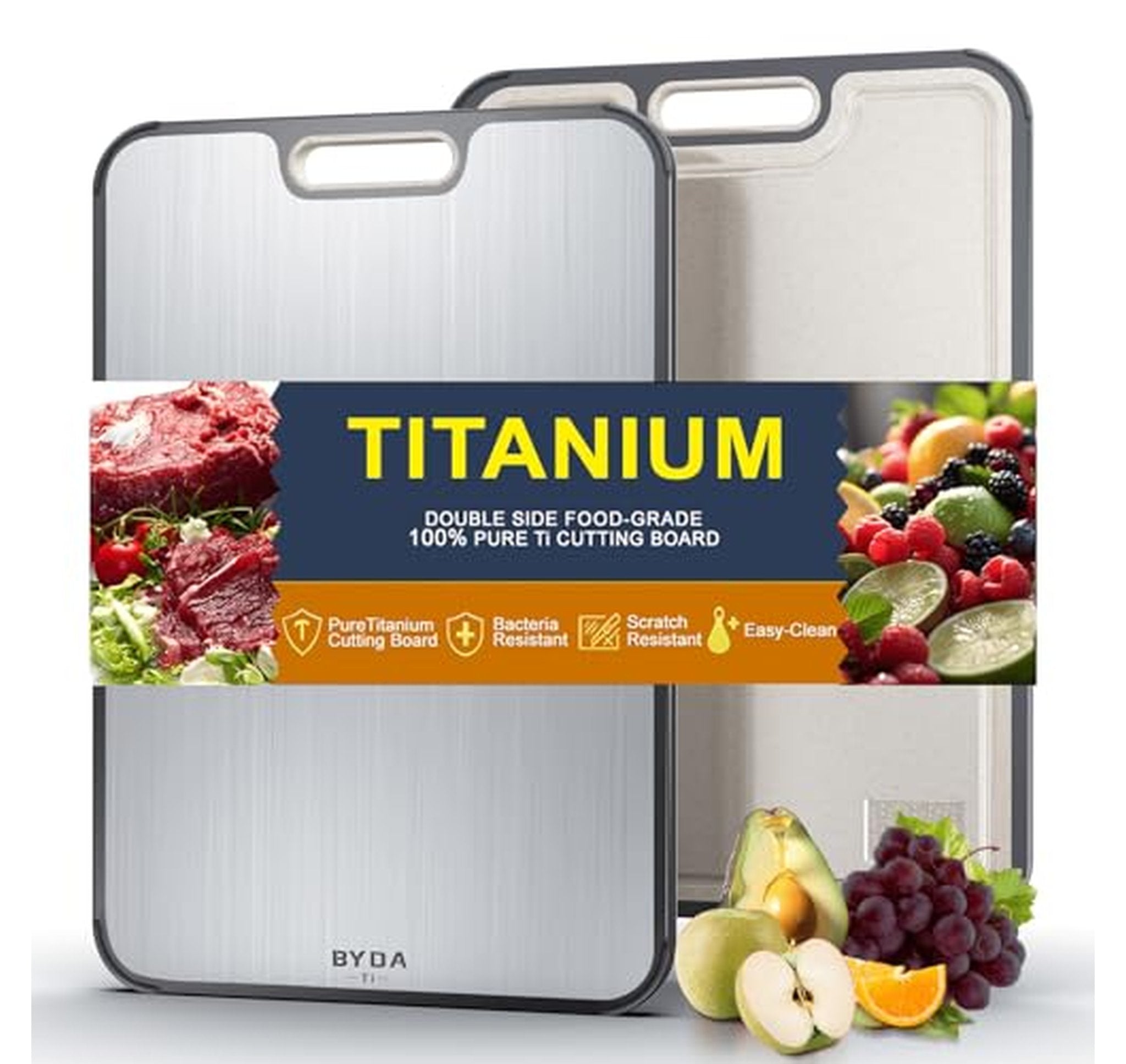 Titanium Double-Sided Non-Slip Dishwasher Safe Cutting Board