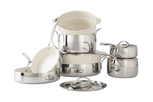 12 Piece Stainless Steel Ceramic Cookware Set with Steamer