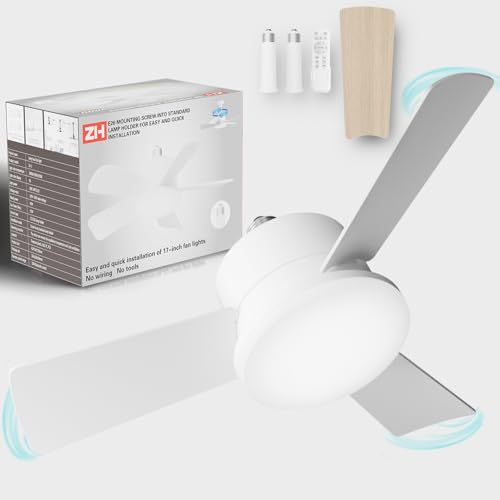 17 Inch Ceiling Fan with Light and Remote, Dimmable