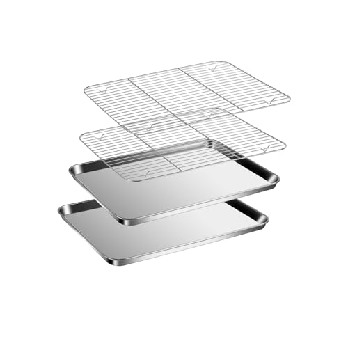 2 Pack Stainless Steel Baking Sheets with Racks Set