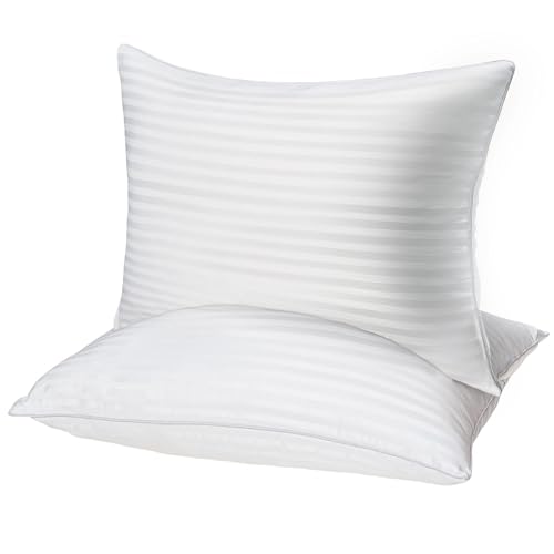 2 Pack Queen Gusseted Bed Pillows for Sleeping