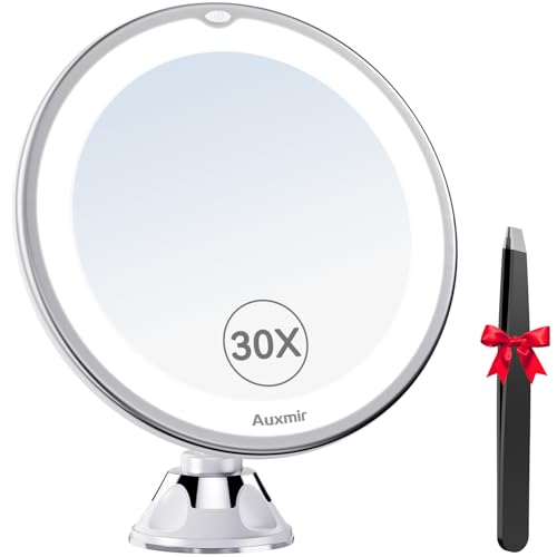 30X Magnifying Lighted Makeup Mirror with Suction Cup