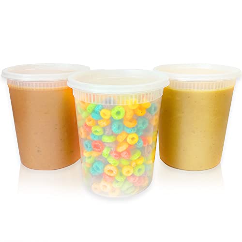 24 Pack 32oz Plastic Deli Food Storage Containers