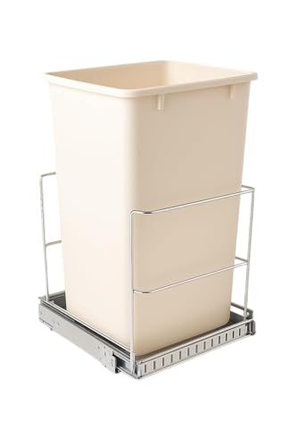 Pull-Out Cabinet Trash Can Organizer, Heavy-Duty Chrome Slide
