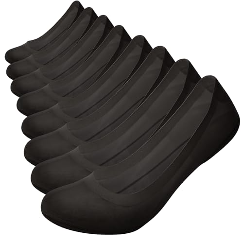 4 Pack No Show Invisible Socks for Women