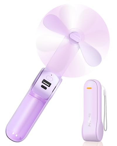 Portable Handheld Fan Rechargeable USB Pocket Power Bank