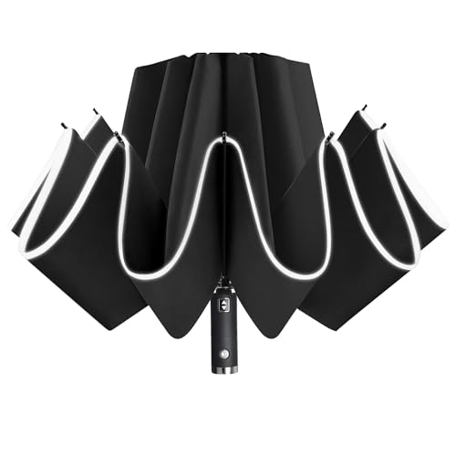 Inverted Windproof Travel Umbrella with LED Handle