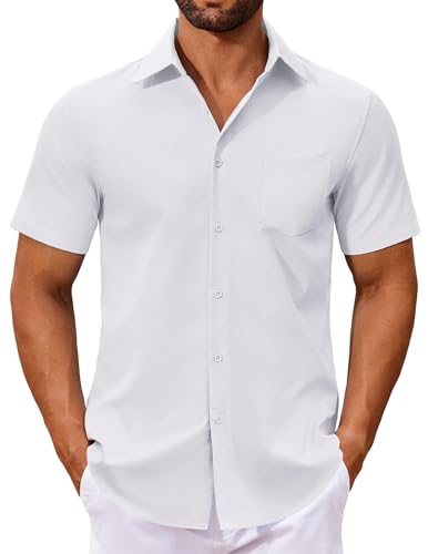 Men's Short Sleeve Casual Button Down Shirt Summer
