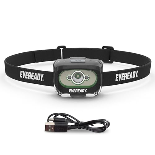 Eveready Rechargeable LED Headlamp, 300 Lumen, Water Resistant