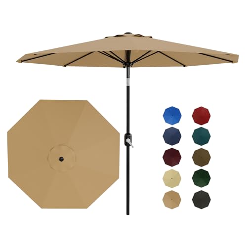 9Ft Patio Umbrella Outdoor Market Table with Tilt Crank