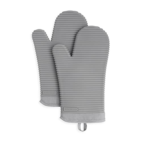 2 Pack KitchenAid Silicone Oven Mitts Ribbed Heat Resistant