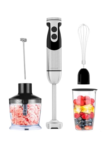 5-in-1 Immersion Hand Blender, 400W, 12-Speed