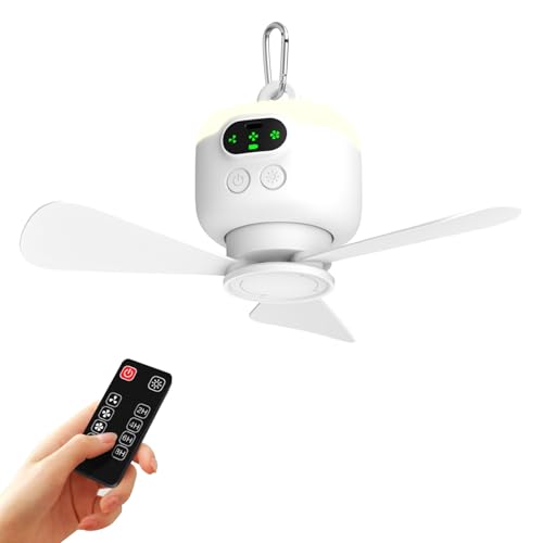 Portable Rechargeable Ceiling Fan with Remote and 8000mAh Battery