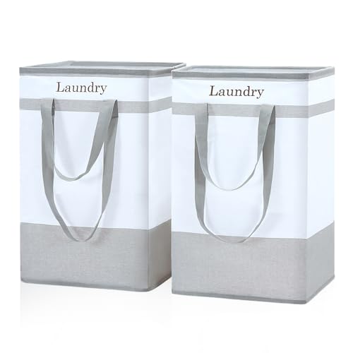 2 Pack Collapsible Laundry Hampers with Handles 78L