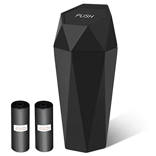 Car Trash Can with Lid, Leakproof Mini Garbage Bin