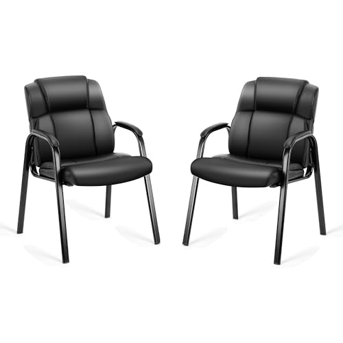 2 Pack Leather Reception Chairs for Office Waiting Room