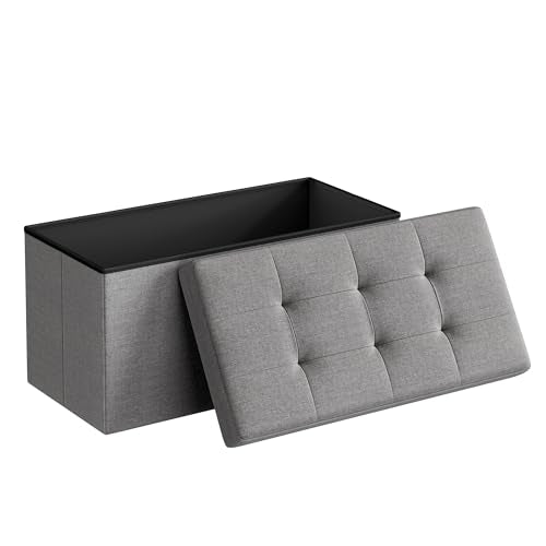 SONGMICS 30 Inch Folding Storage Ottoman Bench Chest