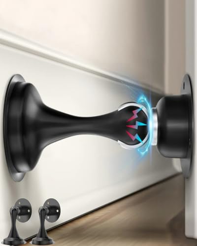 2 Pack Magnetic Door Stopper Strong Hold Floor Wall
