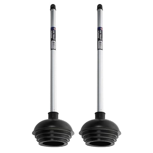 2 Pack Heavy Duty Toilet Plungers All-Angle Design
