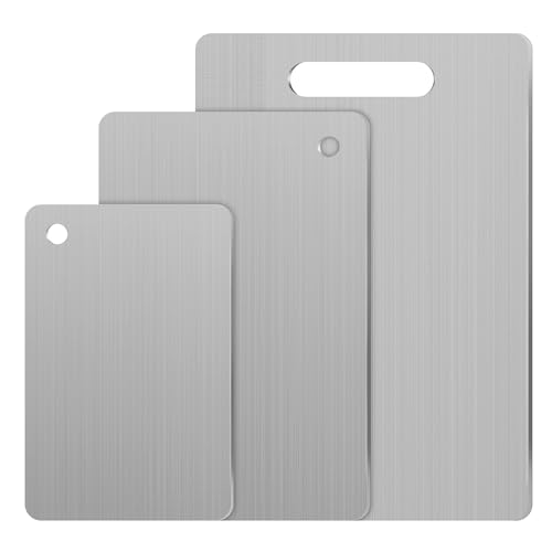 3 Pack Stainless Steel Kitchen Cutting Board Set